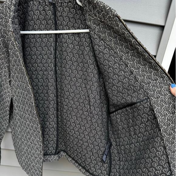 Eileen Fisher size M Recycled Cotton Blend Jacquard Flight Blazer Jacket - Picture 7 of 12